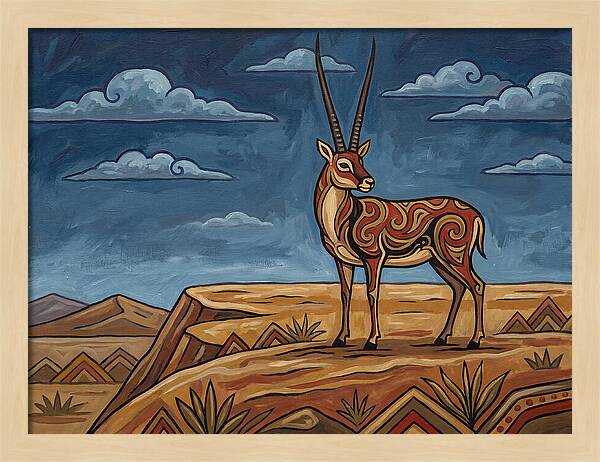 Tibetan Antelope In Folk Style