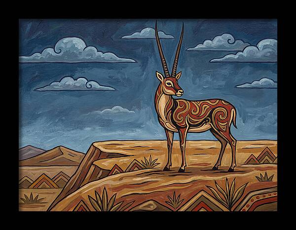Tibetan Antelope In Folk Style