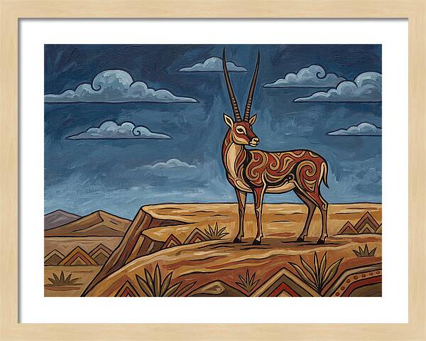 Tibetan Antelope In Folk Style