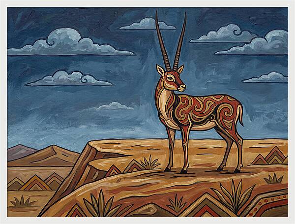 Tibetan Antelope In Folk Style