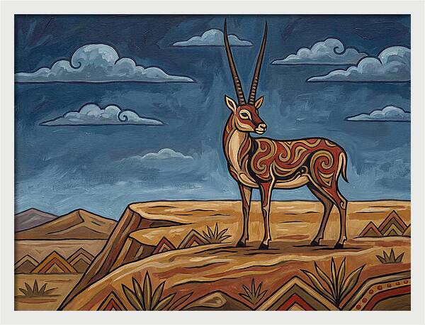 Tibetan Antelope In Folk Style