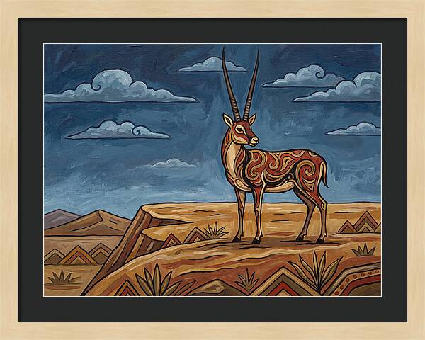 Tibetan Antelope In Folk Style