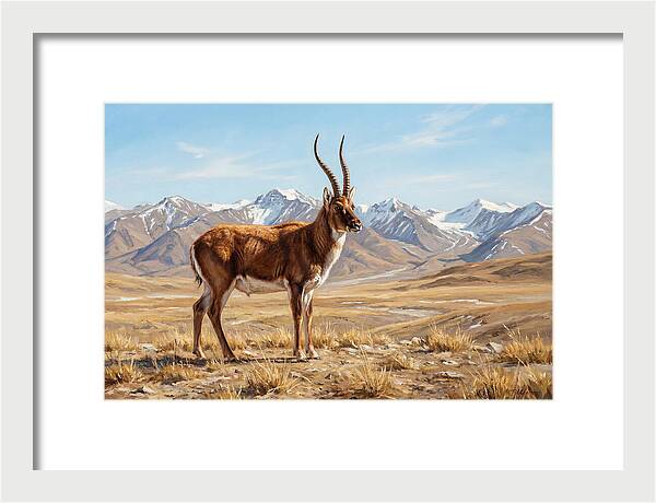 Tibetan Antelope In Majestic Landscape