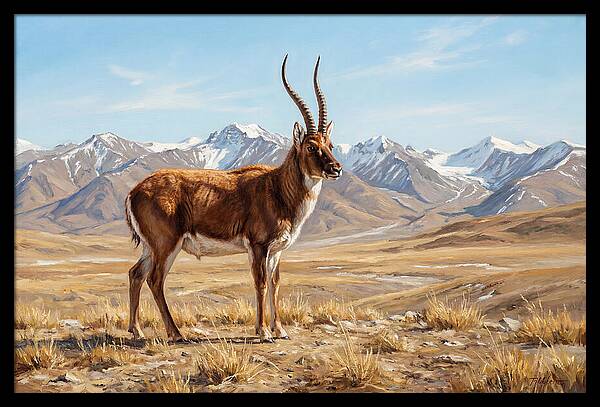 Tibetan Antelope In Majestic Landscape