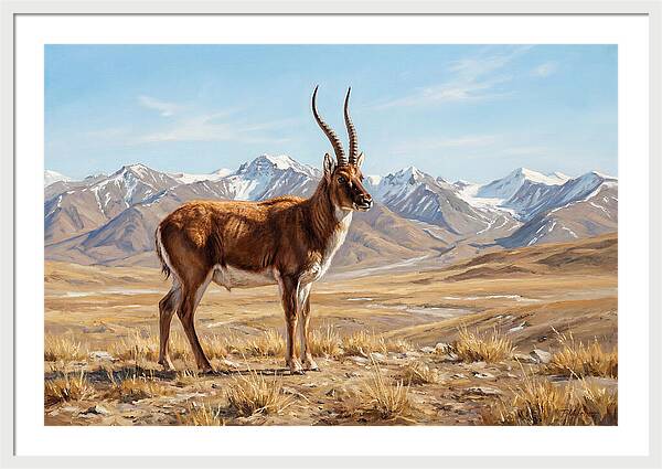 Tibetan Antelope In Majestic Landscape