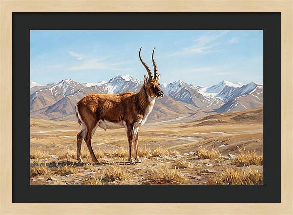 Tibetan Antelope In Majestic Landscape