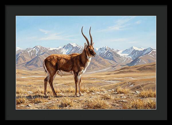 Tibetan Antelope In Majestic Landscape