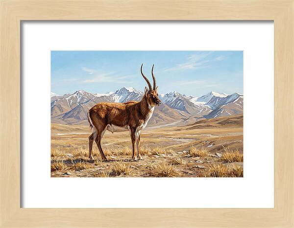 Tibetan Antelope In Majestic Landscape