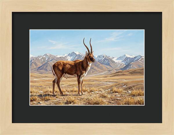 Tibetan Antelope In Majestic Landscape