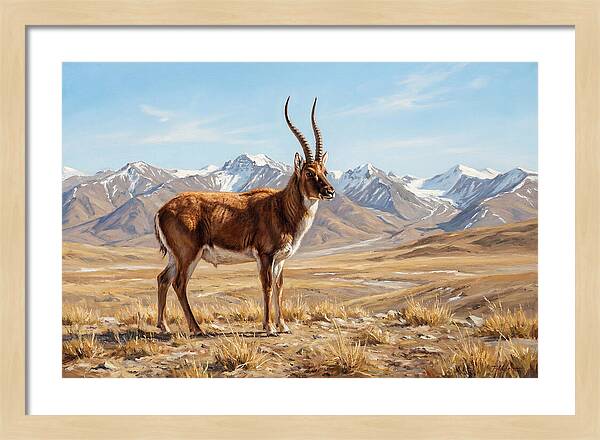 Tibetan Antelope In Majestic Landscape