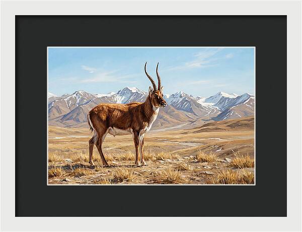 Tibetan Antelope In Majestic Landscape
