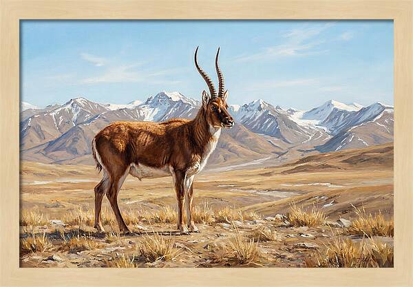 Tibetan Antelope In Majestic Landscape