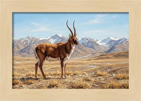 Tibetan Antelope In Majestic Landscape