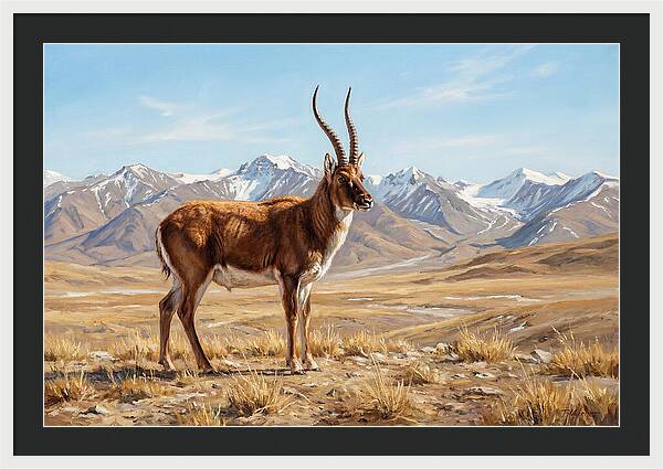 Tibetan Antelope In Majestic Landscape