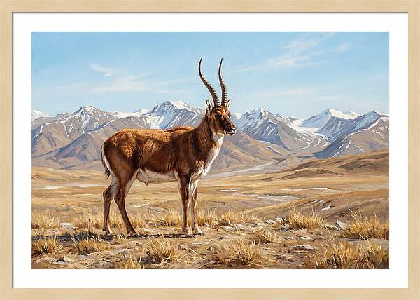 Tibetan Antelope In Majestic Landscape