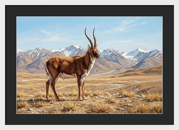 Tibetan Antelope In Majestic Landscape