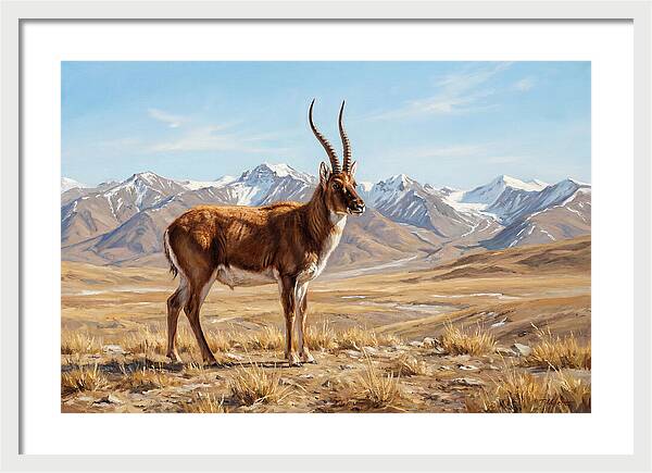 Tibetan Antelope In Majestic Landscape