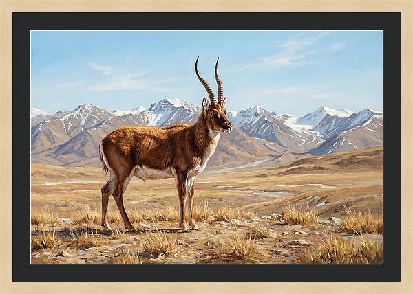 Tibetan Antelope In Majestic Landscape