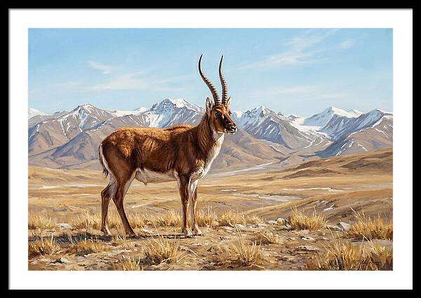 Tibetan Antelope In Majestic Landscape