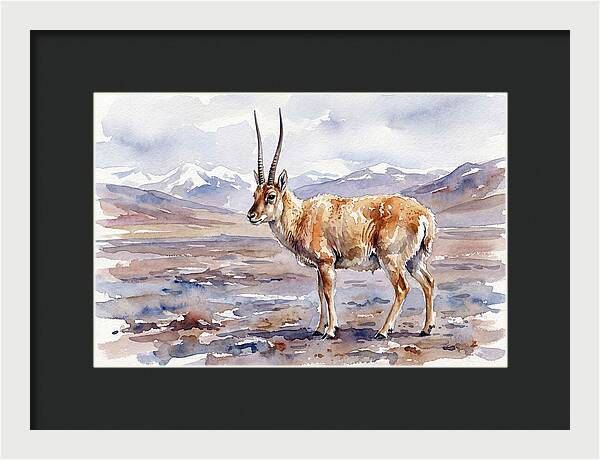 Tibetan Antelope In Watercolor