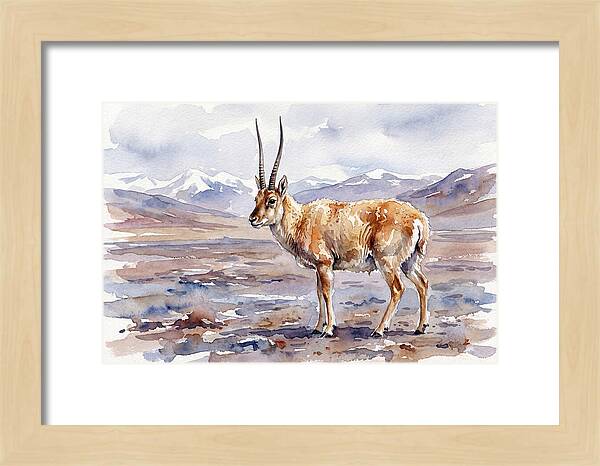 Tibetan Antelope In Watercolor