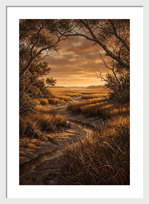 Tidal Marsh At Sunset