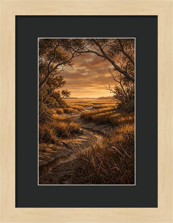 Tidal Marsh At Sunset