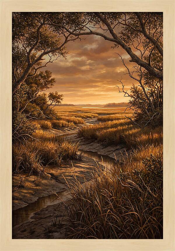 Tidal Marsh At Sunset