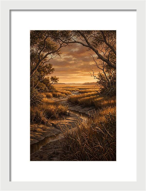 Tidal Marsh At Sunset