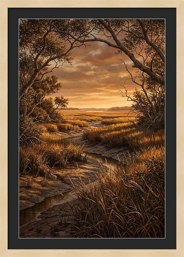 Tidal Marsh At Sunset