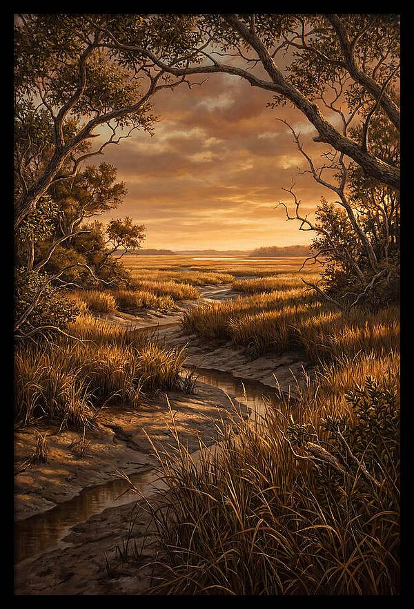 Tidal Marsh At Sunset