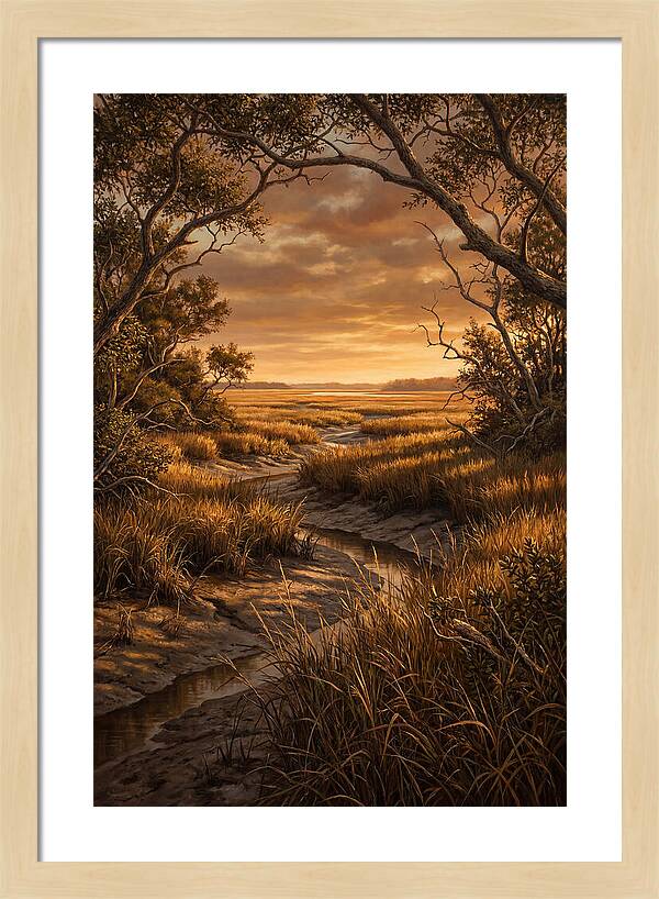 Tidal Marsh At Sunset