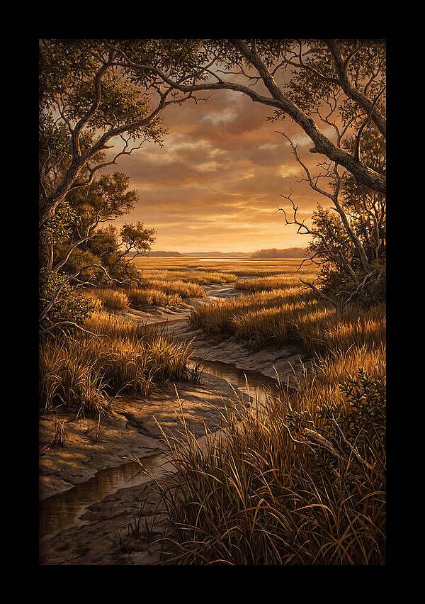 Tidal Marsh At Sunset