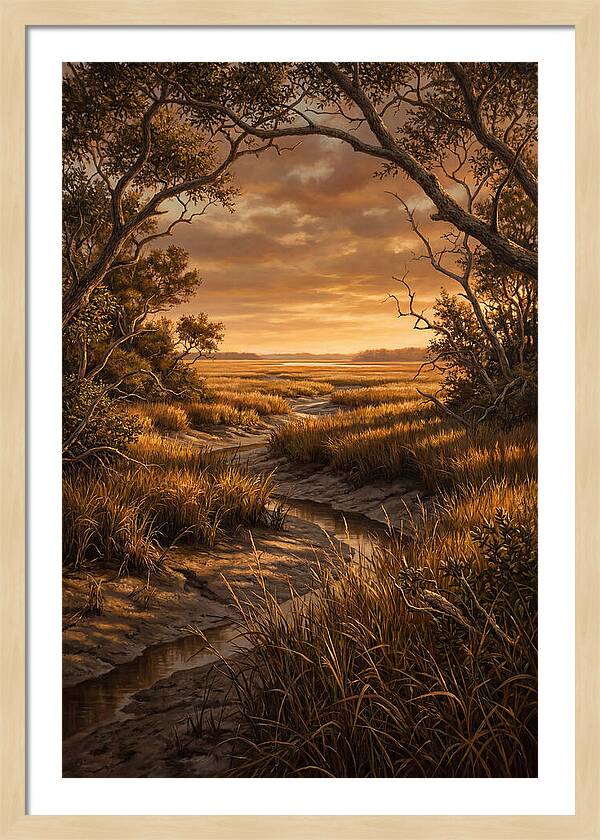 Tidal Marsh At Sunset
