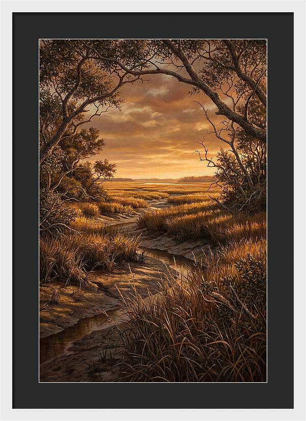 Tidal Marsh At Sunset