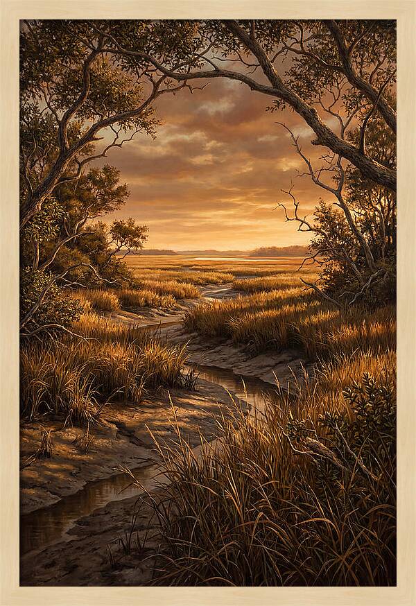 Tidal Marsh At Sunset