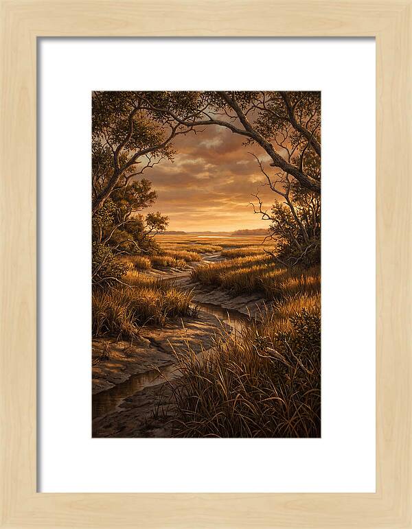 Tidal Marsh At Sunset