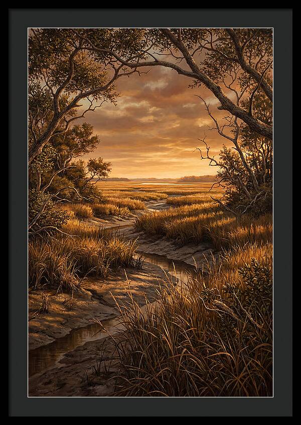 Tidal Marsh At Sunset
