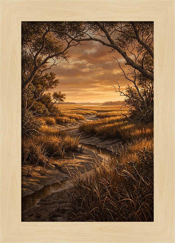 Tidal Marsh At Sunset