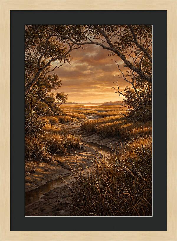 Tidal Marsh At Sunset
