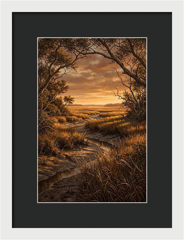 Tidal Marsh At Sunset