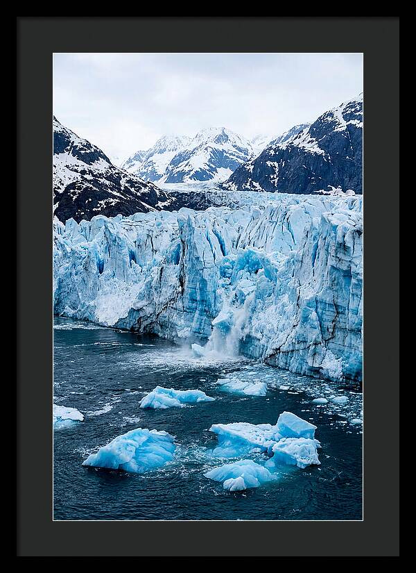Tidewater Glacier Calving Into Fjord