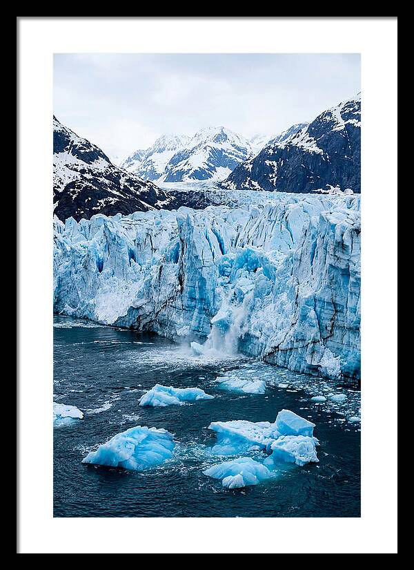 Tidewater Glacier Calving Into Fjord