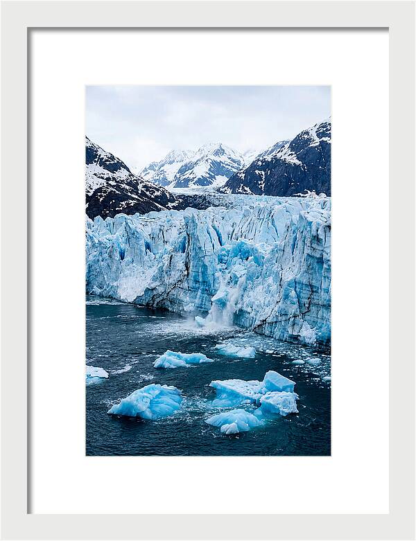 Tidewater Glacier Calving Into Fjord