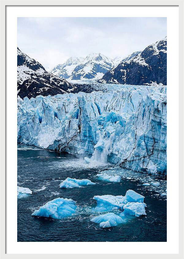 Tidewater Glacier Calving Into Fjord