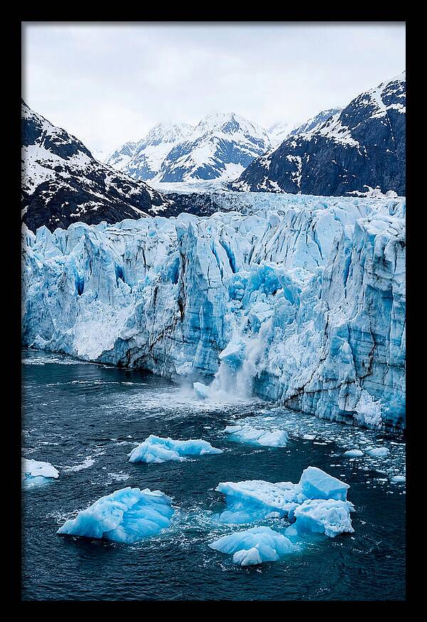Tidewater Glacier Calving Into Fjord