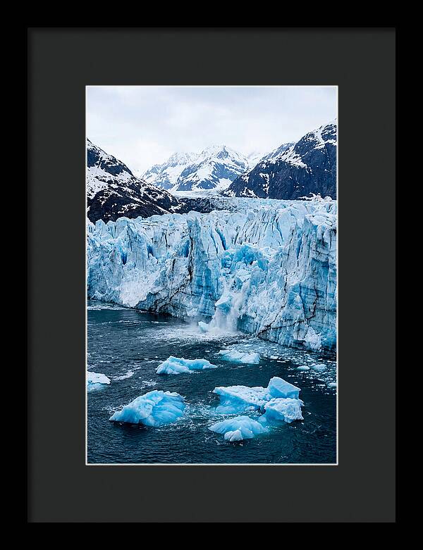 Tidewater Glacier Calving Into Fjord