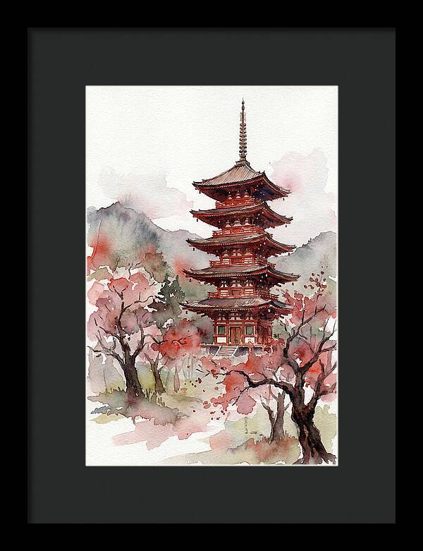 Tiered Pagoda Among Blossoms