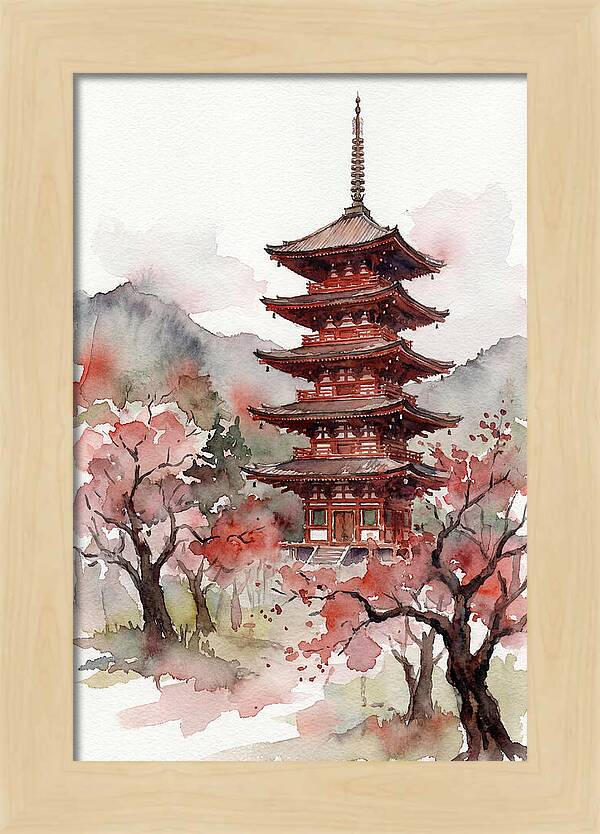 Tiered Pagoda Among Blossoms