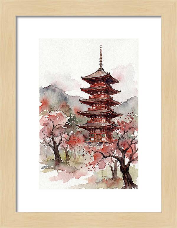 Tiered Pagoda Among Blossoms